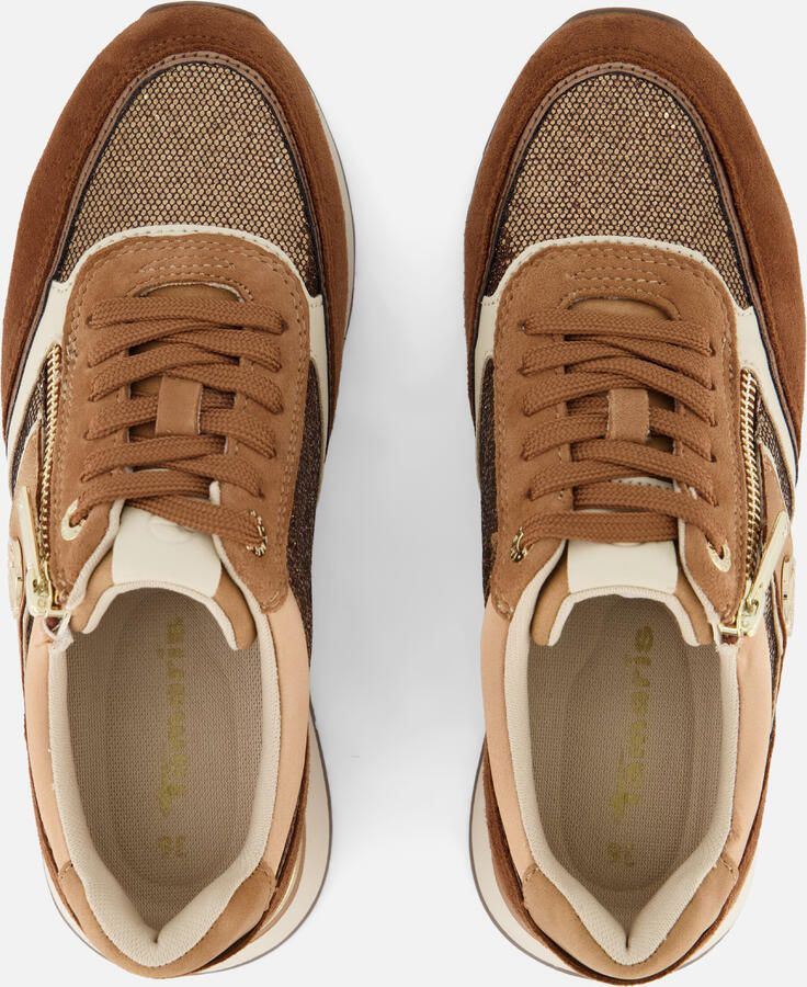 Tamaris Sneakers met sleehak vrijetijdsschoen lage schoen veterschoen met contrastafwerkingen - Foto 4