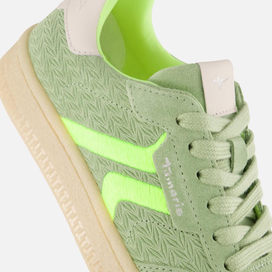 Tamaris leren damestrainers 1-23723-44 791 Lage damesschoen M2372344 Groen - Foto 3