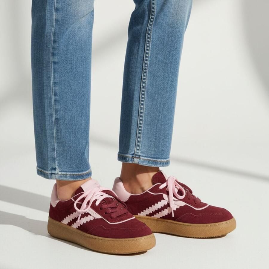 Tamaris Plateausneakers vrijetijdsschoen lage schoen veterschoen met contrast bies - Foto 2