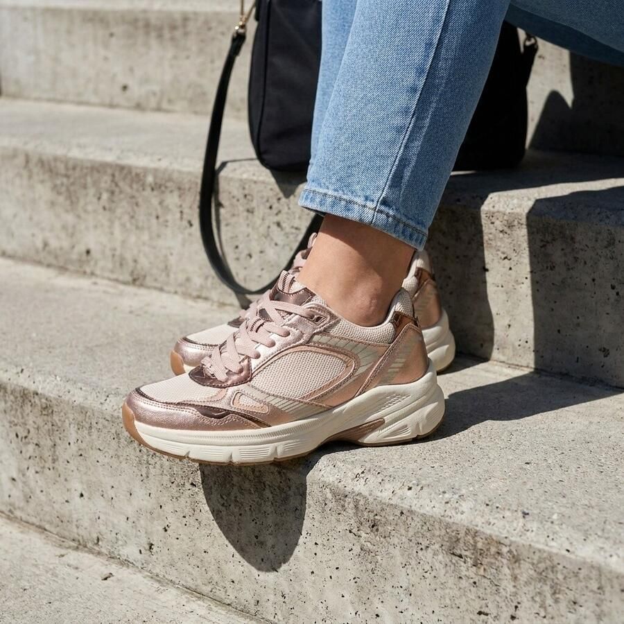 Tamaris Sneakers laag lichtbeige rose-goud rosé wit - Foto 2