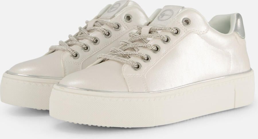 Tamaris Plateausneakers vrijetijdsschoen lage schoen veterschoen contrastafwerking aan de hak - Foto 3