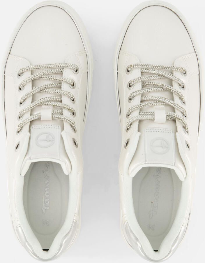 Tamaris Plateausneakers vrijetijdsschoen lage schoen veterschoen contrastafwerking aan de hak - Foto 4