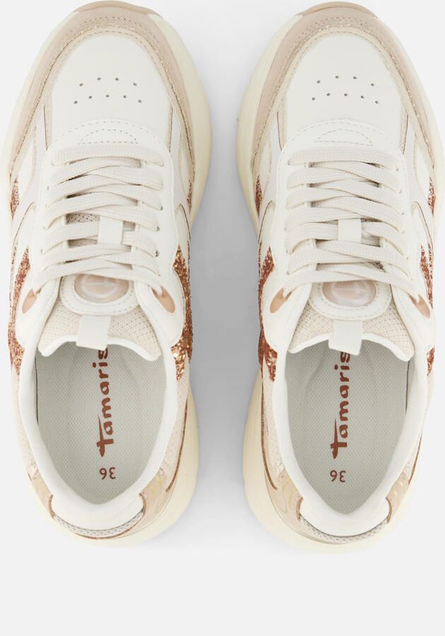 Tamaris Sneakers met sleehak plateau vrijetijdsschoen veterschoen met contrasterende details - Foto 3