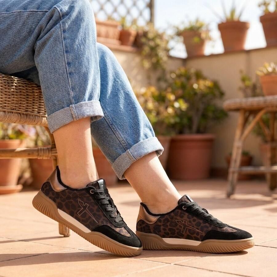 Tamaris Sneakers laag bruin brons zwart - Foto 3