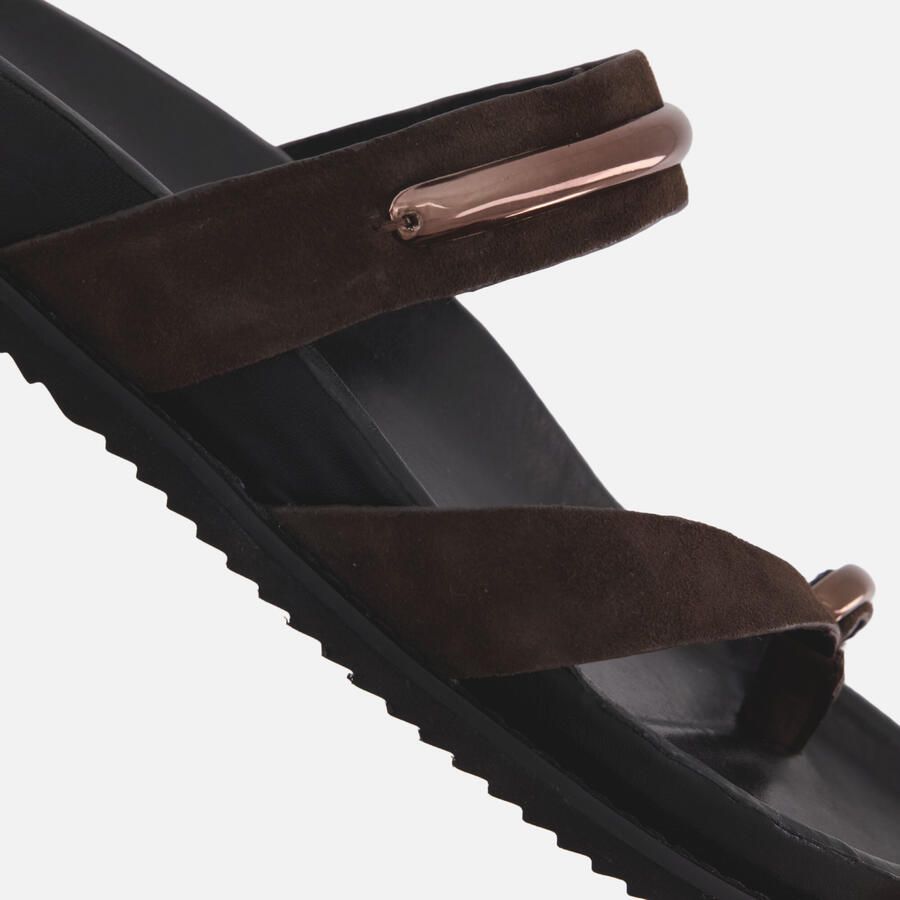 Tamaris leren slippers voor dames 1-27415-46-304 Damesschoenen Voetbed Bruin - Foto 3