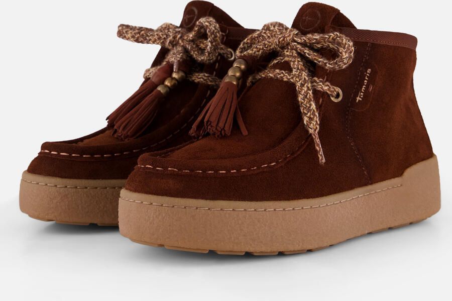 Tamaris dames leren hoge sneaker 1-25406-47-311 voor vrouwen boho-stijl bruin - Foto 6