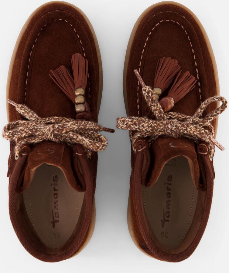 Tamaris dames leren hoge sneaker 1-25406-47-311 voor vrouwen boho-stijl bruin - Foto 4