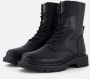 Tamaris Zwarte veterboot met dierenprint voor dames Zwart Dames - Thumbnail 1