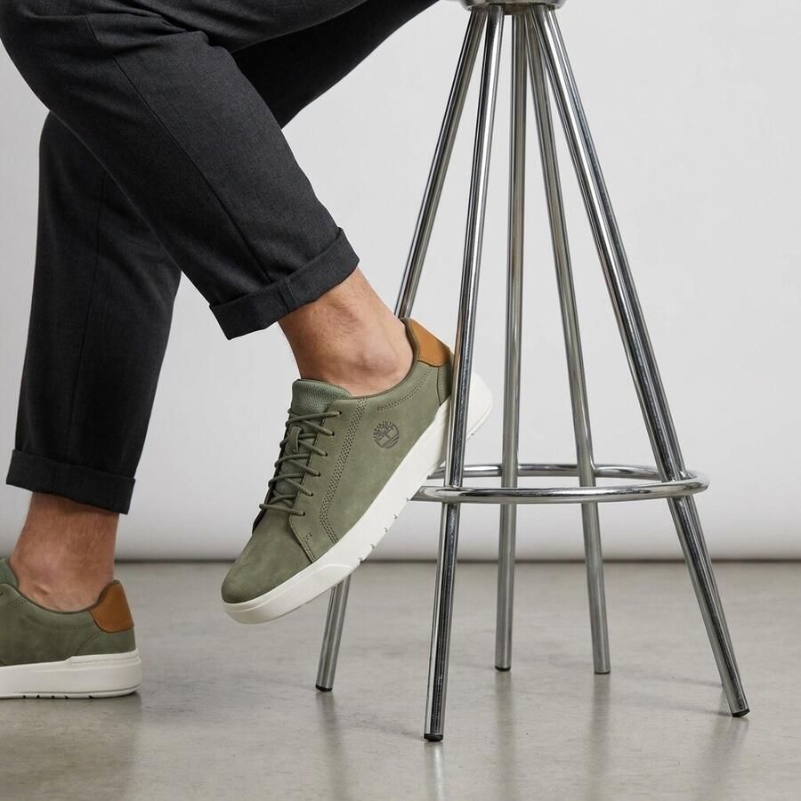TIMBERLAND Lage Sneakers Heren Seneca Bay Low Maat: 41 Materiaal: Leer Kleur: Groen - Foto 2