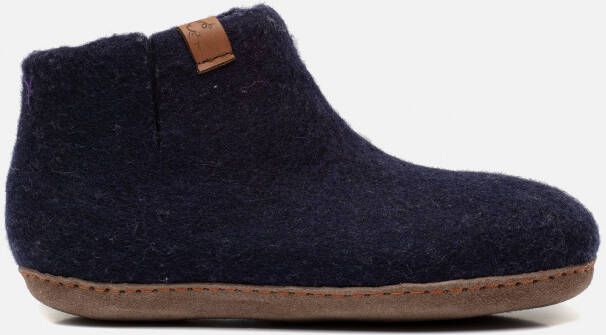 Tofvel Mula Wolvilt Sloffen Navy Blue Blauw Wolvilt TF100068