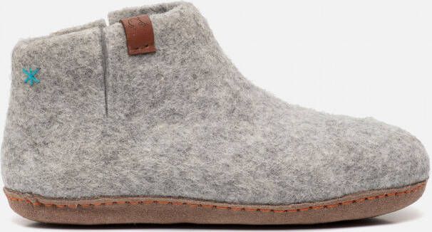 Tofvel Mula Wolvilt Sloffen Marbled Light Grey Grijs Wolvilt TF100042