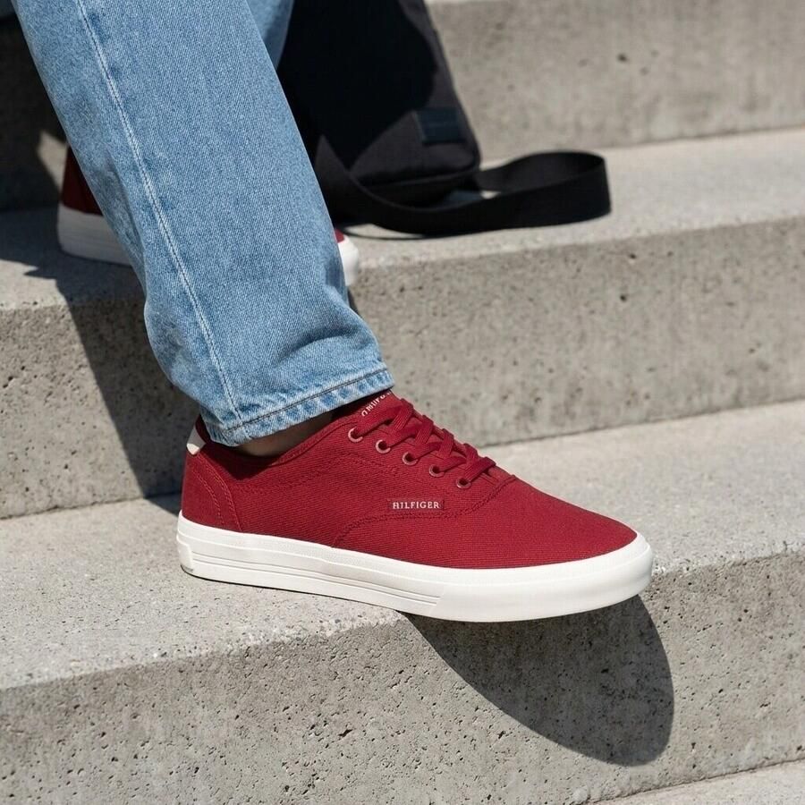 Tommy Hilfiger Vulc Cup CVS Sneakers rood Textiel - Foto 2
