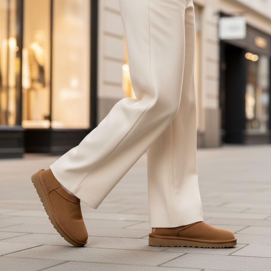 UGG Instappers Dames W Classic Micro Suède Cognac