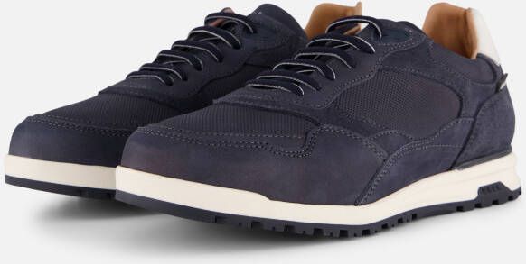 Van Lier Sneakers blauw Nubuck