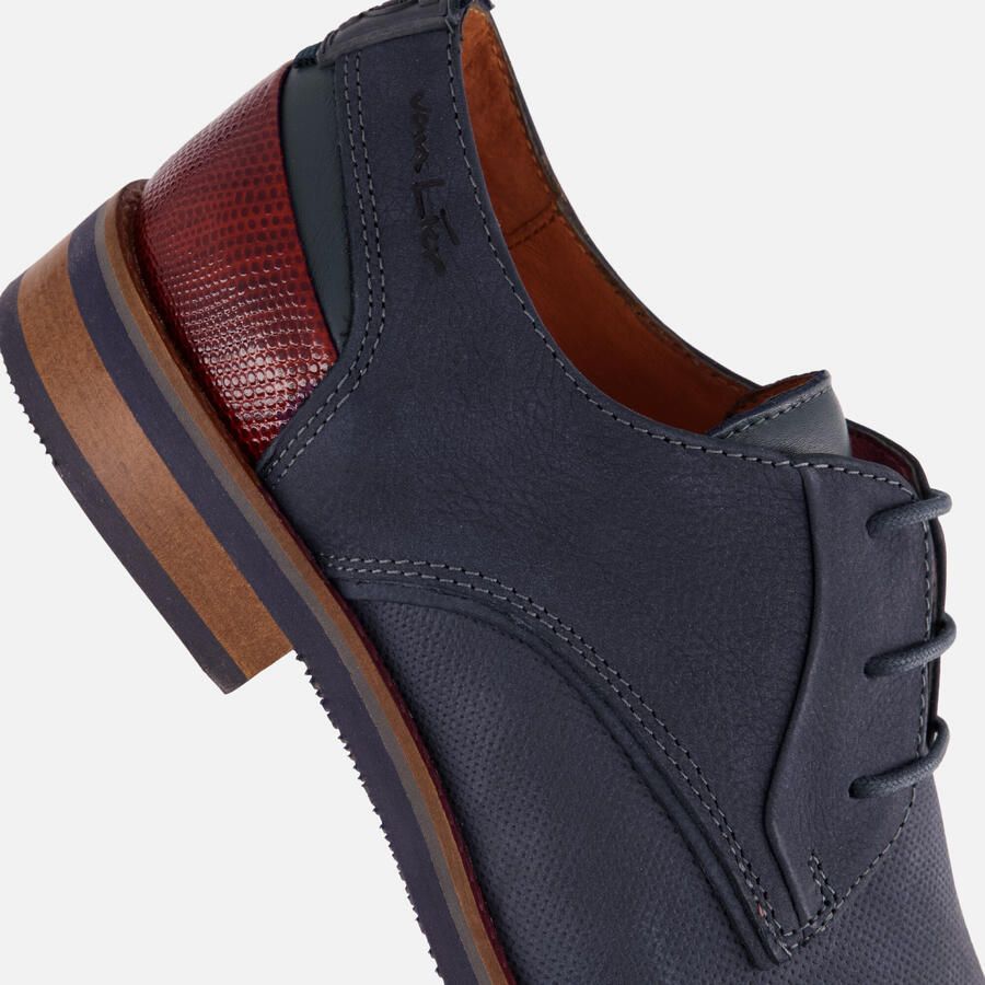 Van Lier Amalfi Veterschoenen blauw Nubuck - Foto 2