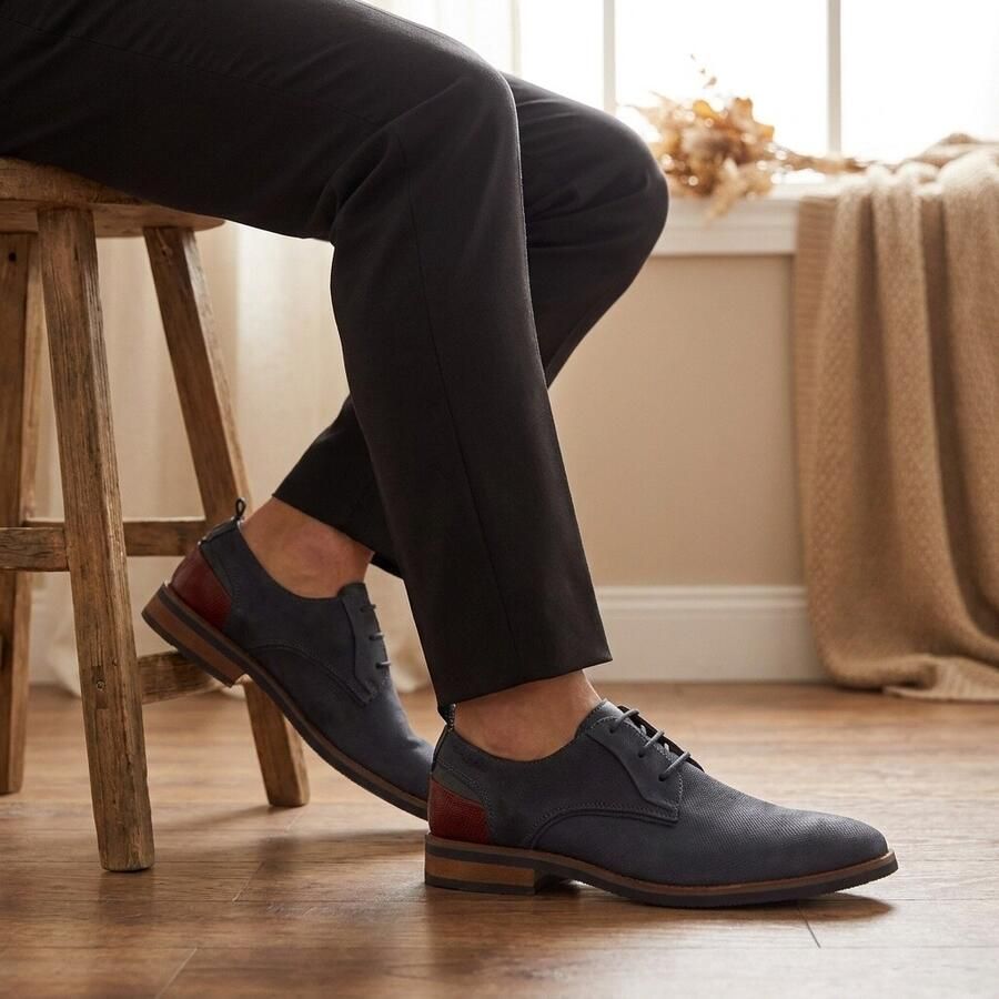 Van Lier Amalfi Veterschoenen blauw Nubuck