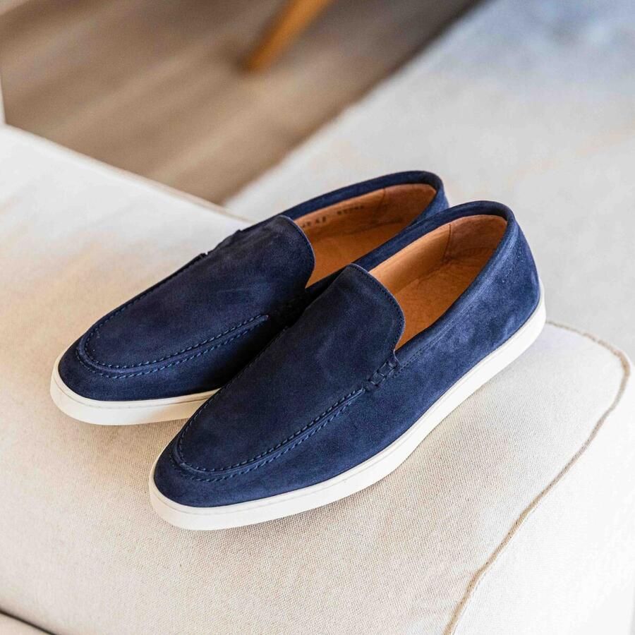 Van Lier Lugano Instappers blauw Leer