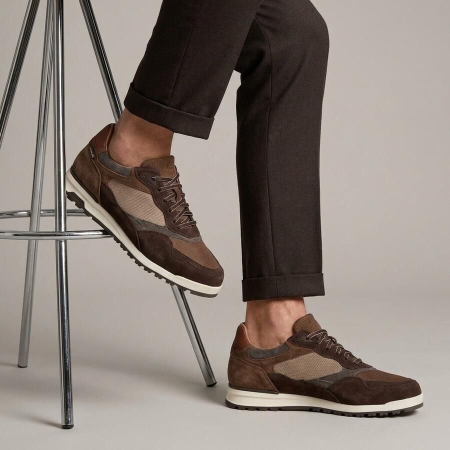 Van Lier Sneakers bruin Suede