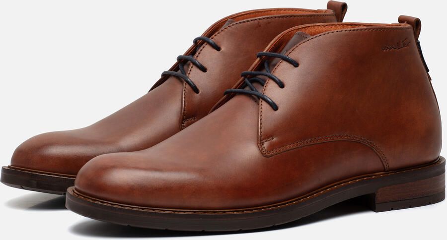 Van Lier Veterschoenen cognac Leer