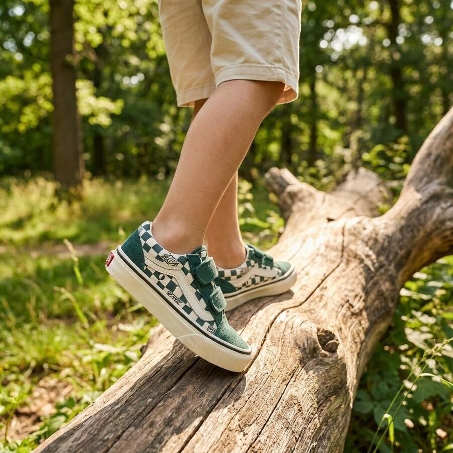 Vans Old Skool Geo Check Sneakers groen - Foto 3