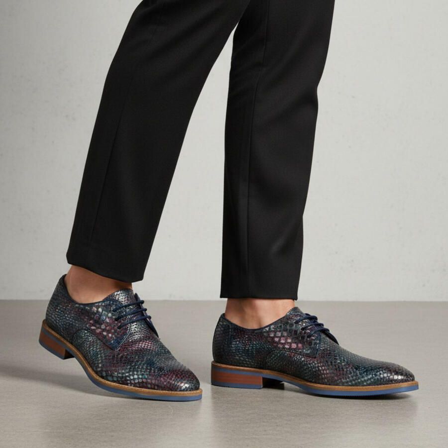 Vertice Veterschoenen blauw Leer - Foto 2