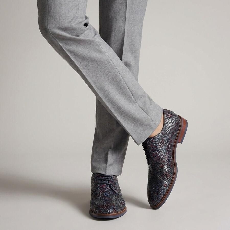 Vertice Veterschoenen blauw Leer
