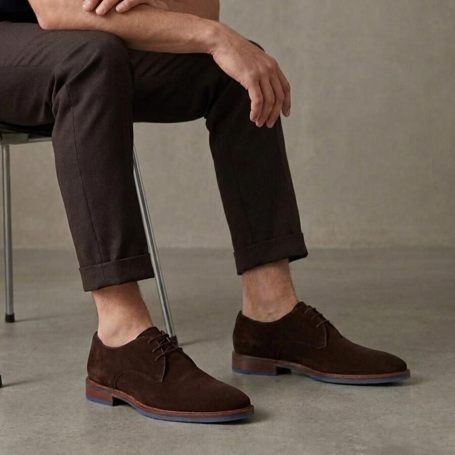 Vertice veterschoenen donker bruin Suède
