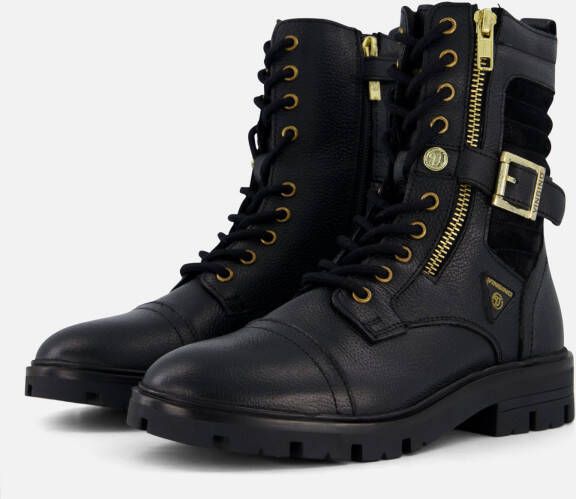 Vingino Britt One Veterboots Laarzen Met Veters Meisjes Zwart - Foto 4