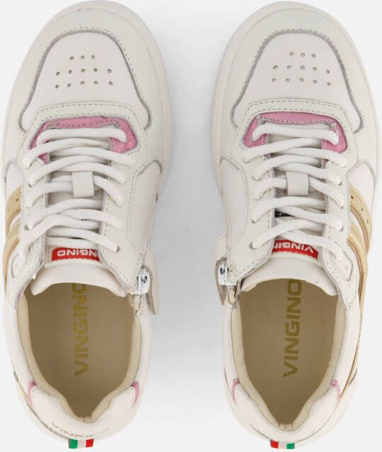 VINGINO Odette Low leren sneakers wit goud Meisjes Leer Meerkleurig 34 - Foto 4