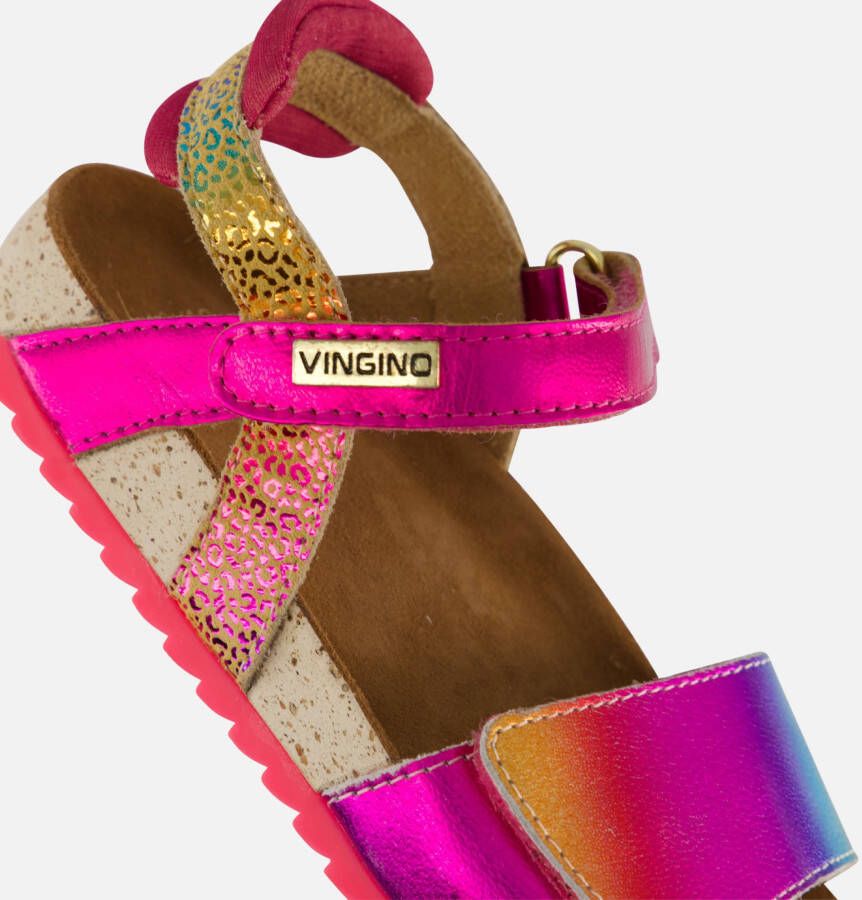 VINGINO Naomi leren sandalen roze multi Meisjes Leer Meerkleurig 31 - Foto 5