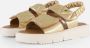 Vingino VIN825403-995 Meisjes Platte Sandalen Goud Leer Klittenband - Thumbnail 3