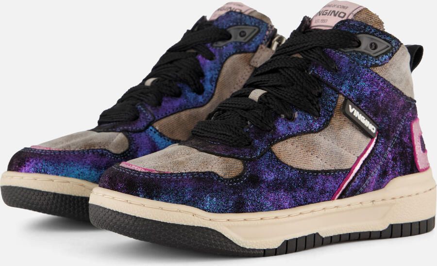 Vingino VIN825556-998 Meisjes Hoge Sneakers Multicolor Leer Veters - Foto 7