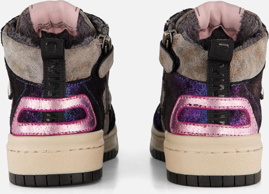 Vingino VIN825556-998 Meisjes Hoge Sneakers Multicolor Leer Veters - Foto 6
