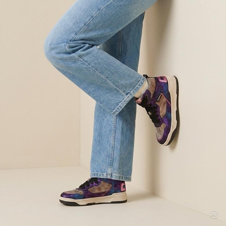 Vingino VIN825556-998 Meisjes Hoge Sneakers Multicolor Leer Veters