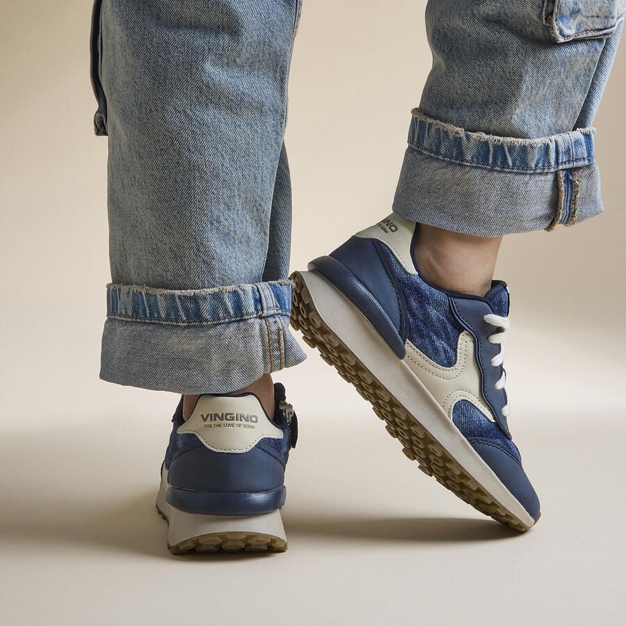 Vingino Denim Sneakers blauw Leer Heren