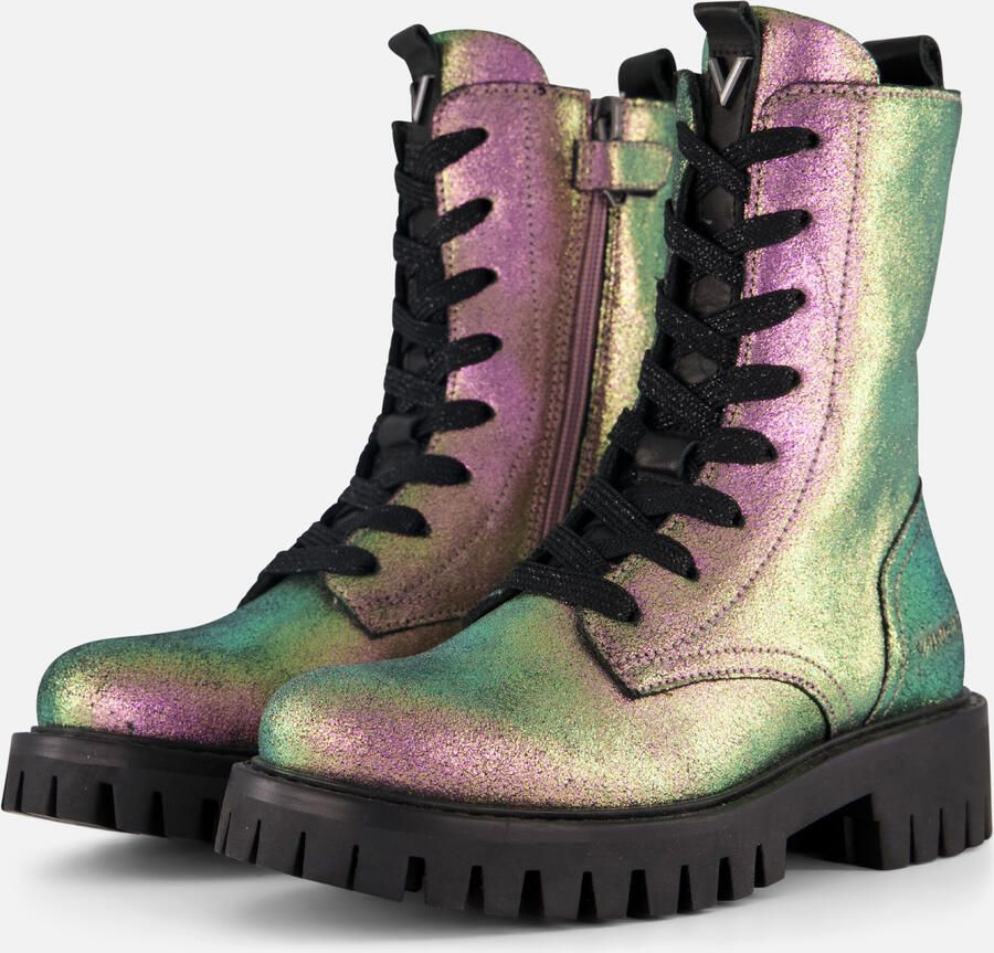 Vingino VIN825581-998 Meisjes Biker Boots Multicolor Leer Veters