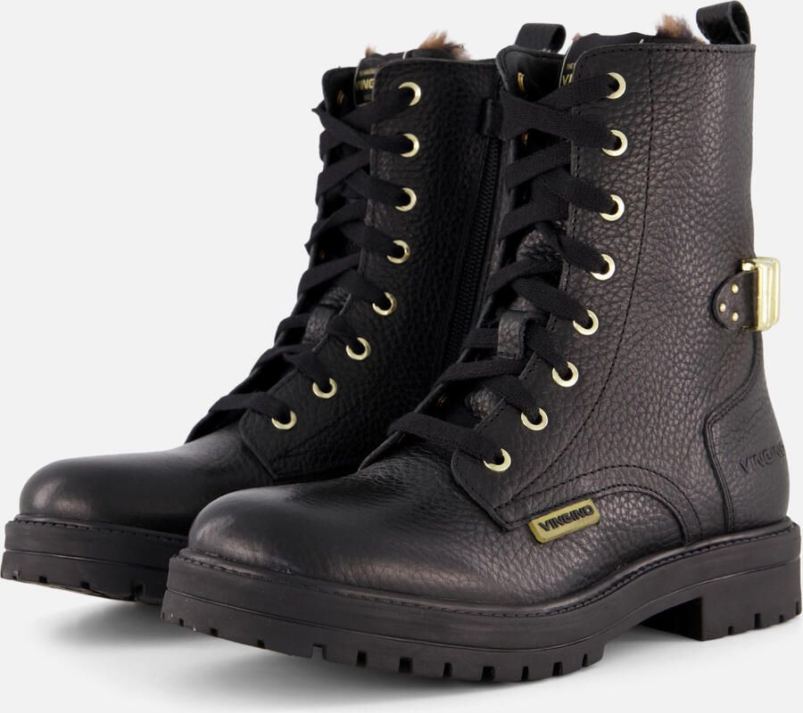 Vingino Veterboots zwart Leer Dames
