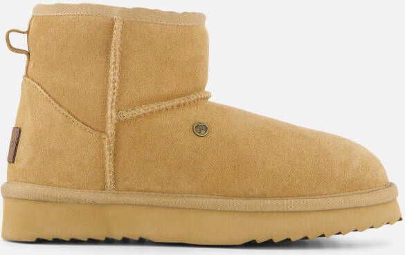 Warmbat Enkellaarsjes cognac Suede