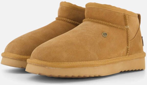 Warmbat Enkellaarsjes cognac Suede