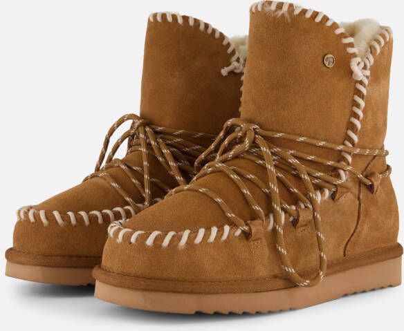 Warmbat Australia Waturra gevoerde suède enkelboots cognac