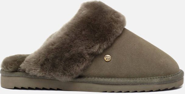 Warmbat Flurry Women Suede Dames Sloffen Olijfgroen