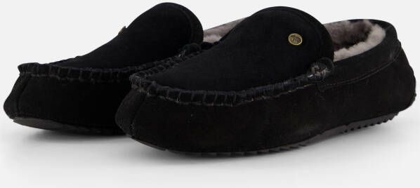 Warmbat Pantoffels zwart Suede