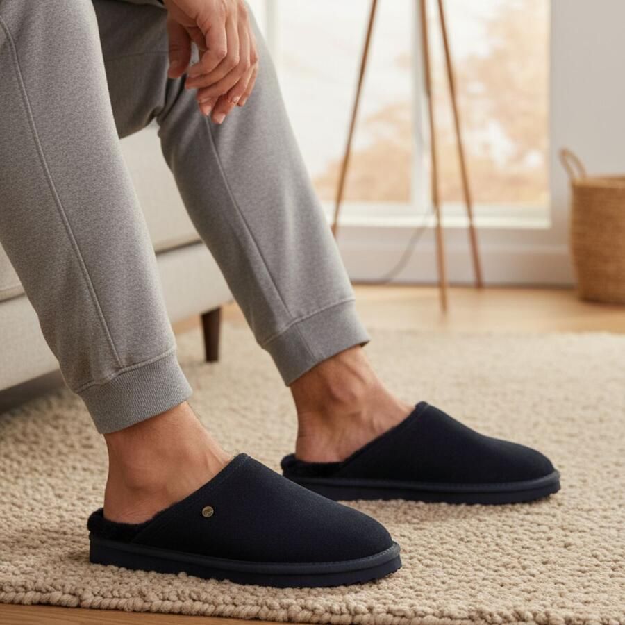 WARMBAT Pantoffels Classic Unisex Maat: 48 Materiaal: Suède Kleur: Blauw - Foto 2