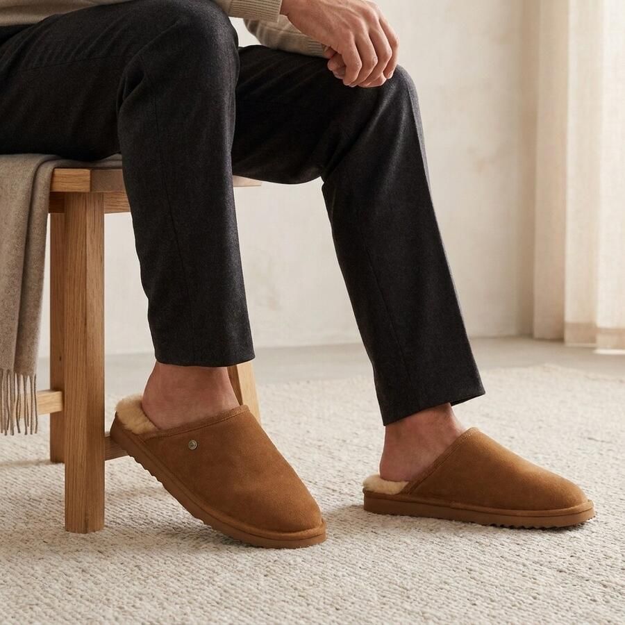 WARMBAT Pantoffels Heren Classic Unisex Maat: 39 Materiaal: Suède Kleur: Camel - Foto 3