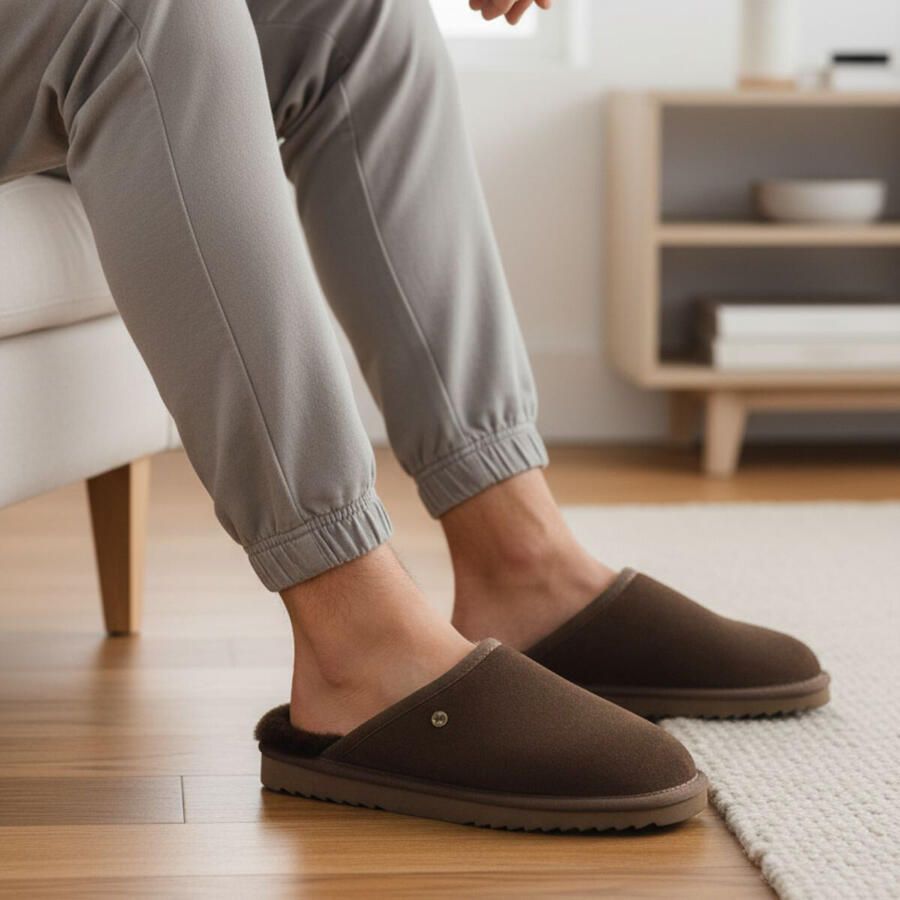Warmbat Classic Suede Unisex Pantoffels Bruin
