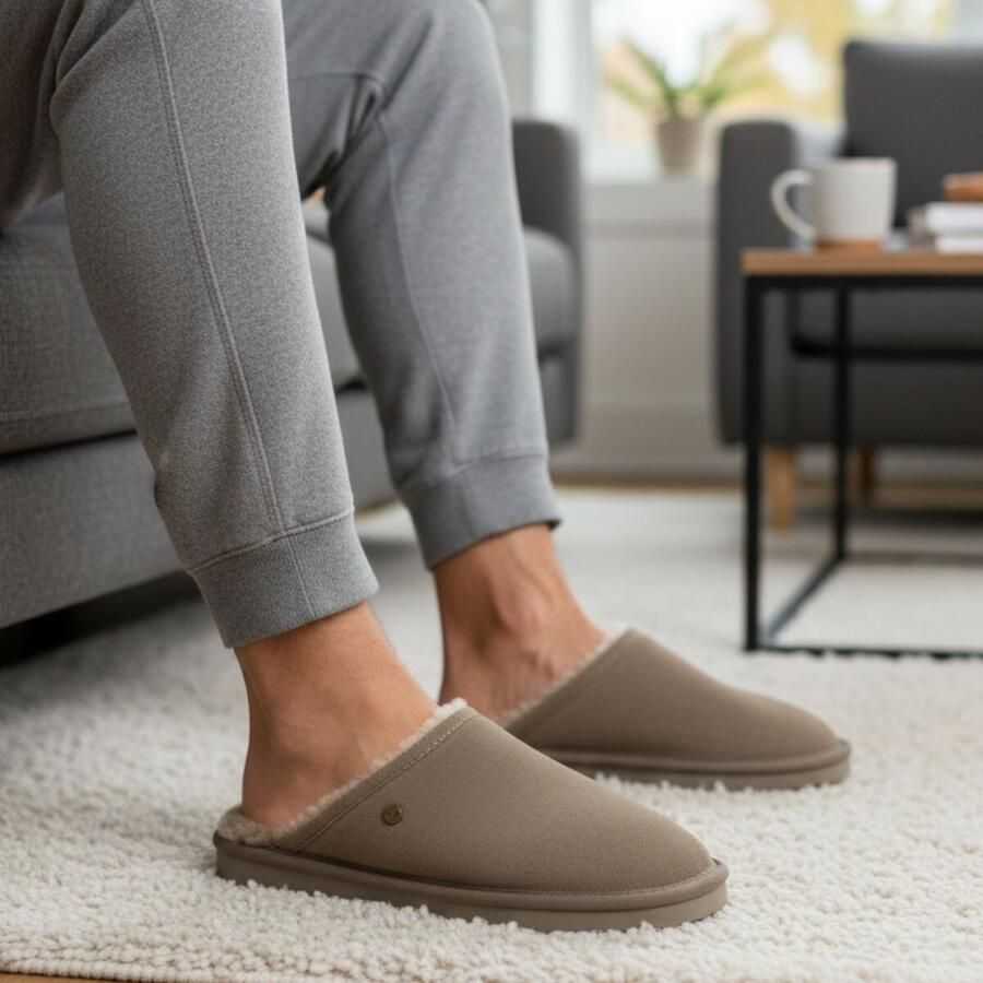 WARMBAT Pantoffels Heren Classic Unisex Maat: 48 Materiaal: Suède Kleur: Groen - Foto 2