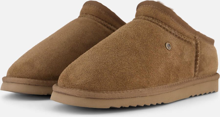 Warmbat Conner Men Suede Heren Sloffen Taupe Bruin
