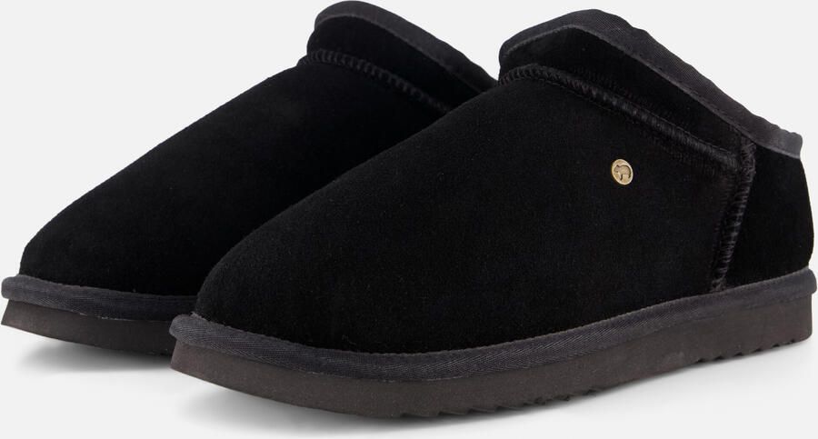 Warmbat Herenmuil van Leer en Schapenwol Black Heren