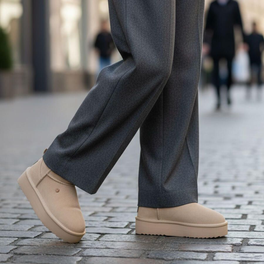 WARMBAT Vachtlaarzen Dames Durack Maat: 43 Materiaal: Leer Kleur: Beige - Foto 5