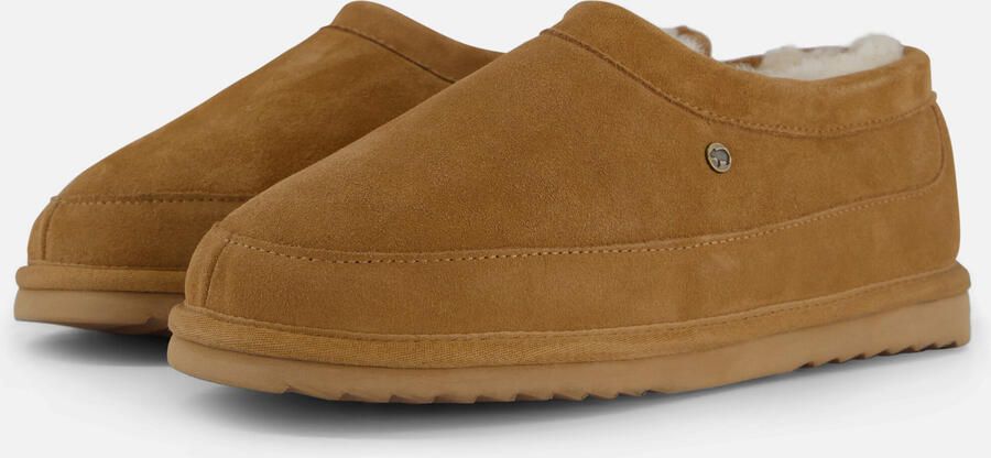 Warmbat Ebor Cognac heren pantoffel (gesloten hiel) bruin